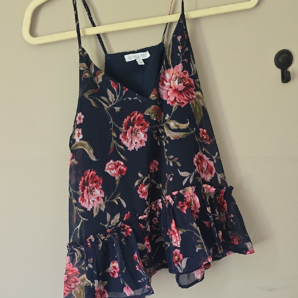 Patrons of Peace Blue Pink Asymmetrical Camisole